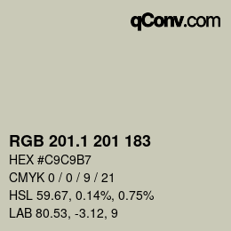 カラーコード: RGB 201.1 201 183 | qconv.com