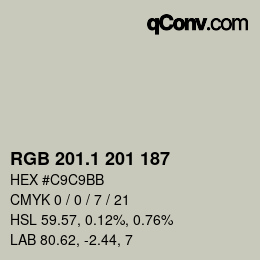 Color code: RGB 201.1 201 187 | qconv.com