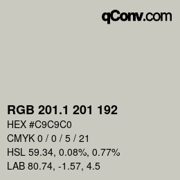 Color code: RGB 201.1 201 192 | qconv.com