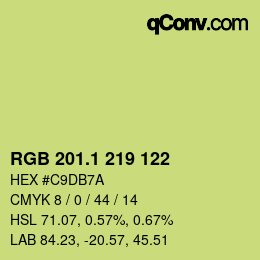 カラーコード: RGB 201.1 219 122 | qconv.com