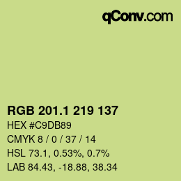 カラーコード: RGB 201.1 219 137 | qconv.com
