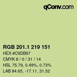 カラーコード: RGB 201.1 219 151 | qconv.com