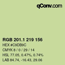 カラーコード: RGB 201.1 219 156 | qconv.com