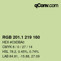 カラーコード: RGB 201.1 219 160 | qconv.com