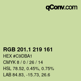 カラーコード: RGB 201.1 219 161 | qconv.com