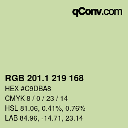 カラーコード: RGB 201.1 219 168 | qconv.com