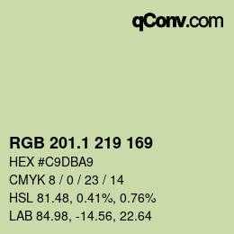 カラーコード: RGB 201.1 219 169 | qconv.com