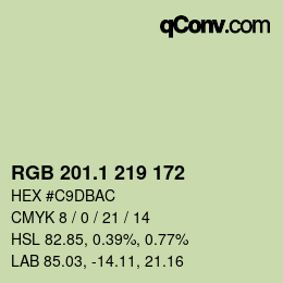 Color code: RGB 201.1 219 172 | qconv.com