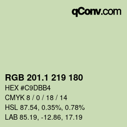 カラーコード: RGB 201.1 219 180 | qconv.com