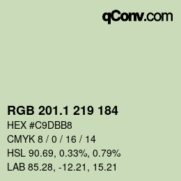 カラーコード: RGB 201.1 219 184 | qconv.com