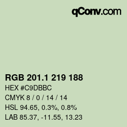カラーコード: RGB 201.1 219 188 | qconv.com