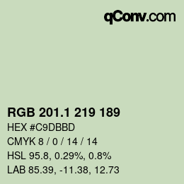 カラーコード: RGB 201.1 219 189 | qconv.com