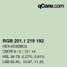 カラーコード: RGB 201.1 219 192 | qconv.com