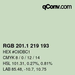 カラーコード: RGB 201.1 219 193 | qconv.com