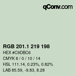 カラーコード: RGB 201.1 219 198 | qconv.com