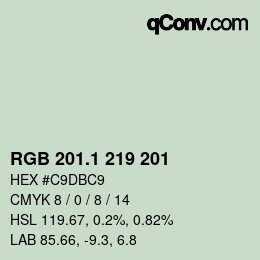 Color code: RGB 201.1 219 201 | qconv.com