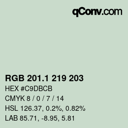 カラーコード: RGB 201.1 219 203 | qconv.com