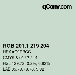 カラーコード: RGB 201.1 219 204 | qconv.com