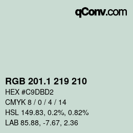 カラーコード: RGB 201.1 219 210 | qconv.com