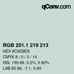 カラーコード: RGB 201.1 219 213 | qconv.com