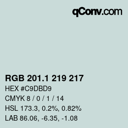 Color code: RGB 201.1 219 217 | qconv.com