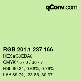 カラーコード: RGB 201.1 237 166 | qconv.com