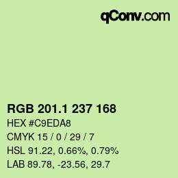 カラーコード: RGB 201.1 237 168 | qconv.com