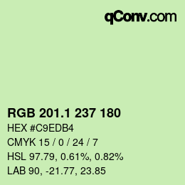カラーコード: RGB 201.1 237 180 | qconv.com