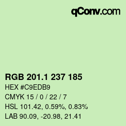 カラーコード: RGB 201.1 237 185 | qconv.com