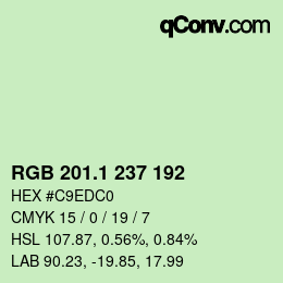 カラーコード: RGB 201.1 237 192 | qconv.com