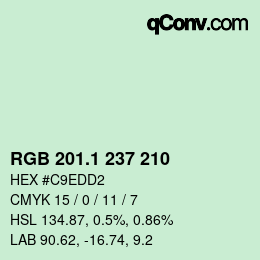 カラーコード: RGB 201.1 237 210 | qconv.com