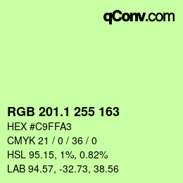 カラーコード: RGB 201.1 255 163 | qconv.com