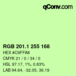カラーコード: RGB 201.1 255 168 | qconv.com