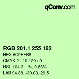 カラーコード: RGB 201.1 255 182 | qconv.com