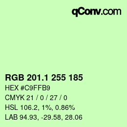 カラーコード: RGB 201.1 255 185 | qconv.com