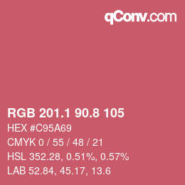 カラーコード: RGB 201.1 90.8 105 | qconv.com