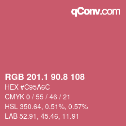 カラーコード: RGB 201.1 90.8 108 | qconv.com