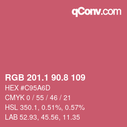 カラーコード: RGB 201.1 90.8 109 | qconv.com