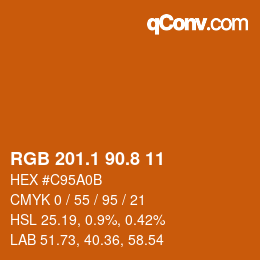 Farbcode: RGB 201.1 90.8 11 | qconv.com