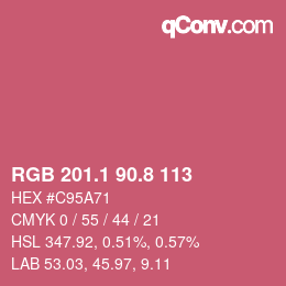カラーコード: RGB 201.1 90.8 113 | qconv.com