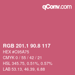 カラーコード: RGB 201.1 90.8 117 | qconv.com
