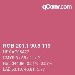 カラーコード: RGB 201.1 90.8 119 | qconv.com