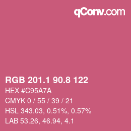 カラーコード: RGB 201.1 90.8 122 | qconv.com