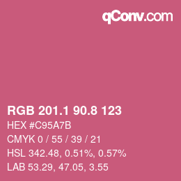 カラーコード: RGB 201.1 90.8 123 | qconv.com
