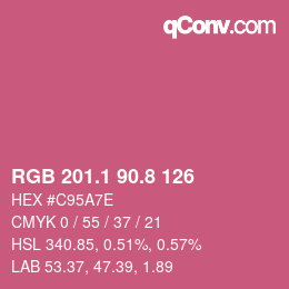 カラーコード: RGB 201.1 90.8 126 | qconv.com