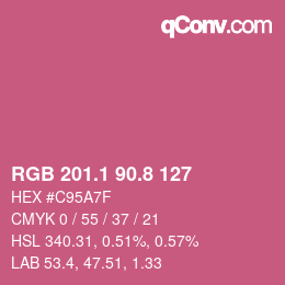 カラーコード: RGB 201.1 90.8 127 | qconv.com