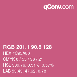 カラーコード: RGB 201.1 90.8 128 | qconv.com