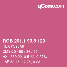 カラーコード: RGB 201.1 90.8 129 | qconv.com