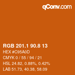 Color code: RGB 201.1 90.8 13 | qconv.com
