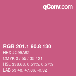 カラーコード: RGB 201.1 90.8 130 | qconv.com